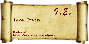 Imre Ervin névjegykártya