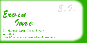 ervin imre business card